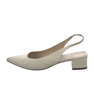 Theory Cream Block Heel Slingbacks